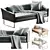 Eco-Leather Triple Office Sofa 3D model small image 8