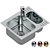 Designer Stainless Steel Sink Bowls 3D model small image 3