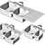 Designer Stainless Steel Sink Bowls 3D model small image 4