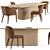 Luxury Dining Table Set with Chairs 3D model small image 8