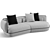 Trussardi Casa Nebula Luxury Sofa 3D model small image 4