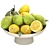 Handcrafted Green Yellow Lemons Bowl 3D model small image 1