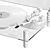 White Transparent Vinyl Turntable 3D model small image 3