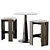 Drew Bar Counter Set with Sanford Stool 3D model small image 3