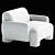 Modern Mingh Chair Cream Model 3D model small image 5