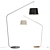 Elegant Lobby Arc Floor Lamp 3D model small image 1