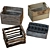 Antique Wooden Storage Crates 3D model small image 1