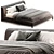 Modern Gray Bed 3D Model 3D model small image 1