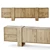 Athena Solid Wood Media Console 3D model small image 1