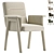 Elegant Velvet Dining Chairs Set 3D model small image 1