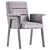 Elegant Velvet Dining Chairs Set 3D model small image 6