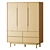 Elegant Wooden Cassy Wardrobe 3D model small image 1