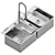 Smart Swish Multifunctional Kitchen Sink 3D model small image 1