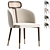 Luxurious Off White Velvet Chairs 3D model small image 1