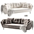 Luxury 3 Seater Sofa Set 3D model small image 1