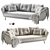 Luxury 3 Seater Sofa Set 3D model small image 3