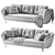 Luxury 3 Seater Sofa Set 3D model small image 7