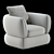 Elegant Bellagio Lounge Chair 3D model small image 5