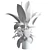 Marble Vase Dieffenbachia Maculata Set 3D model small image 6