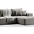 Versatile Modular Sectional Sofa Set 3D model small image 4