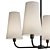 French Art Deco Chandelier with White Shades 3D model small image 6