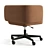 Henning Desk Chair, Brass Caster 3D model small image 5