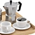 Rectangular Coffee Water Tray Set 3D model small image 2