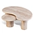 Travertine Puddle Coffee Side Table 3D model small image 1
