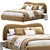  Cozy Beige Bed Amber 3D model small image 4