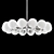 Elegant Chrome Glass Chandelier 3D model small image 2