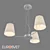 Eurosvet Chrome Amaretto Fabric Chandelier 3D model small image 1