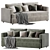 Modern Lounge Bench Sofa Set 3D model small image 1