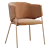 Elegant Eliza Velvet Beige Chair 3D model small image 1