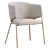 Elegant Eliza Velvet Beige Chair 3D model small image 2