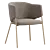 Elegant Eliza Velvet Beige Chair 3D model small image 3