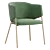 Elegant Eliza Velvet Beige Chair 3D model small image 5