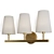 Elegant Triple Linen Brass Sconce 3D model small image 3