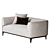 Elegant Comfort Three-Seater Sofa 3D model small image 2