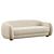 Plush Boucle Loveseat in Ivory 3D model small image 2