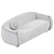 Plush Boucle Loveseat in Ivory 3D model small image 5