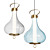 Cylindrical LED Glass Pendant Light 3D model small image 1