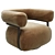 Swivel Leather Chair Modern Glam 3D model small image 1