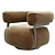 Swivel Leather Chair Modern Glam 3D model small image 2