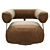 Swivel Leather Chair Modern Glam 3D model small image 3