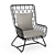 Sunbrella Outdoor Wing Chair in Black 3D model small image 1