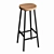 Solid Steel Bar Stool 3D model small image 1