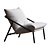 Sleek Metal Sling Armchair 3D model small image 2