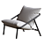 Sleek Metal Sling Armchair 3D model small image 4