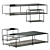 Grey Travertine Coffee Tables Set 3D model small image 2