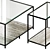 Grey Travertine Coffee Tables Set 3D model small image 3